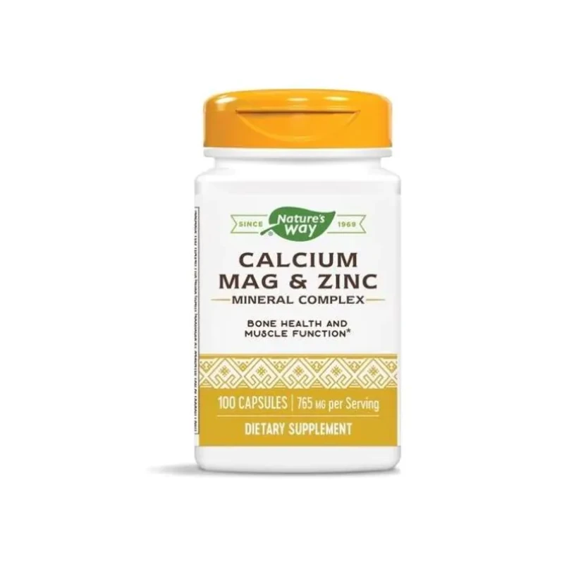 Калций, магнезий и цинк капсули за здрави кости, зъби, мускули х100 Nature&#039;s Way