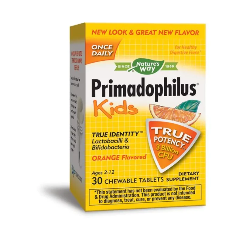 Primadophilus Kids портокал дъчащи таблeтки пробиотик х30 Nature&#039;s Way