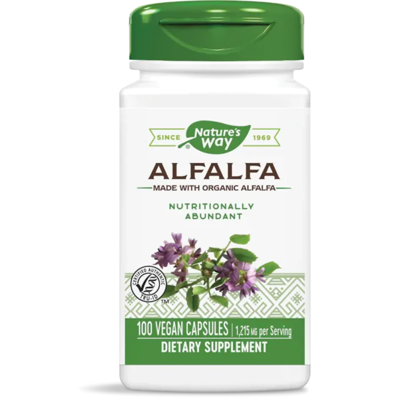 Люцерна капсули при задържане на течности, менопауза и ПМС 405мг х100 Nature&#039;s Way