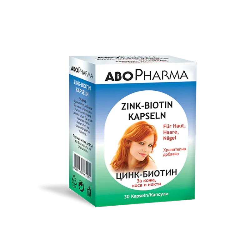 Цинк - Биотин капсули за коса, кожа и нокти х30 Abopharma