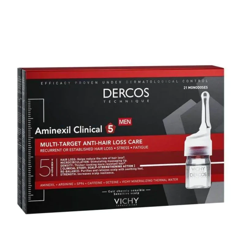 Vichy dercos aminexil clinical 5 косопад при мъже 21дози х 6мл 522748