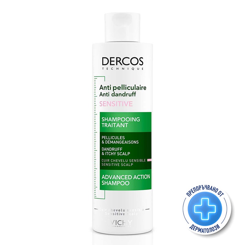 Vichy dercos шампоан против пърхот чувствителен скалп 200мл. 323394