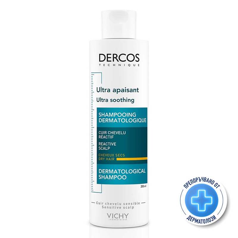 Vichy dercos шампоан силно успокояващ суха коса 200мл. 486736