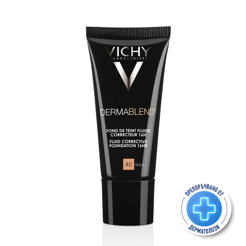 Vichy dermablend фон дьо тен 45 флуид коригиращ 30мл./златист/ 316624