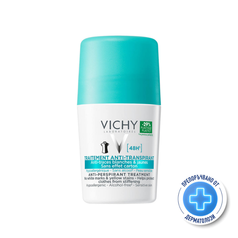 Vichy дезодорант рол-он ефект 48ч.50мл. 324599 /без бели следи/