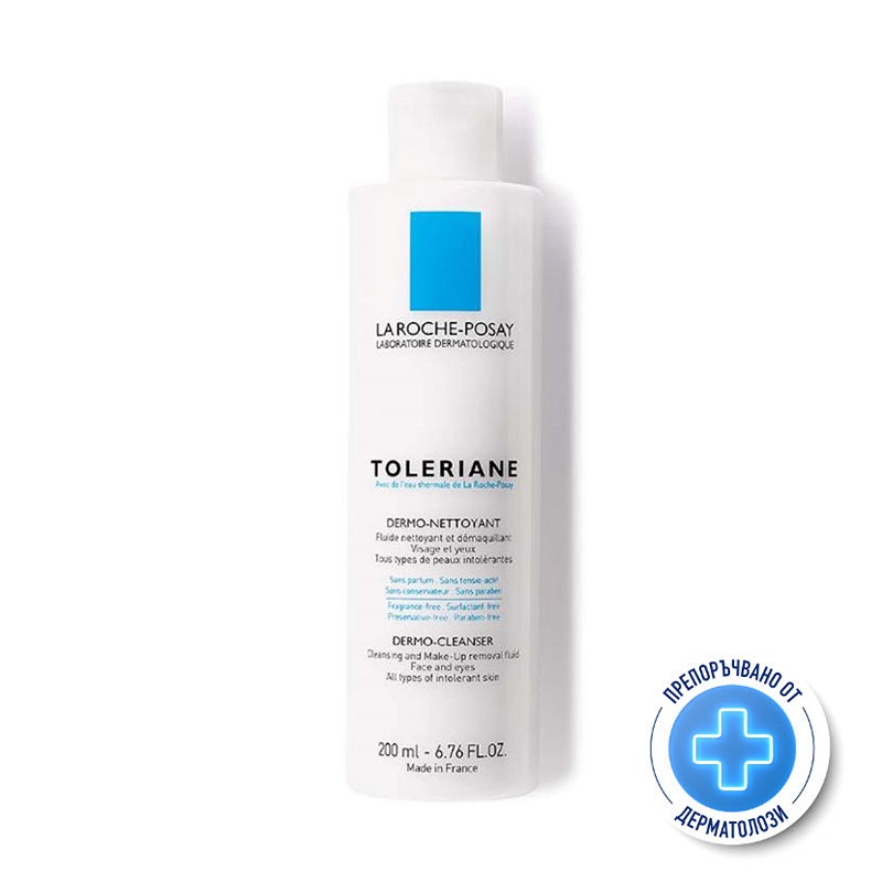 La roche-posay toleriane флуид почистващ за лице и очен контур 200мл. 406599