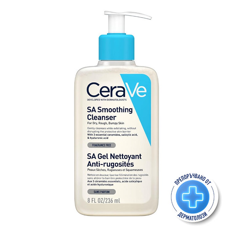 Cerave sa изглаждащ измиващ гел за лице и тяло, суха и груба кожа, 236 мл 684118