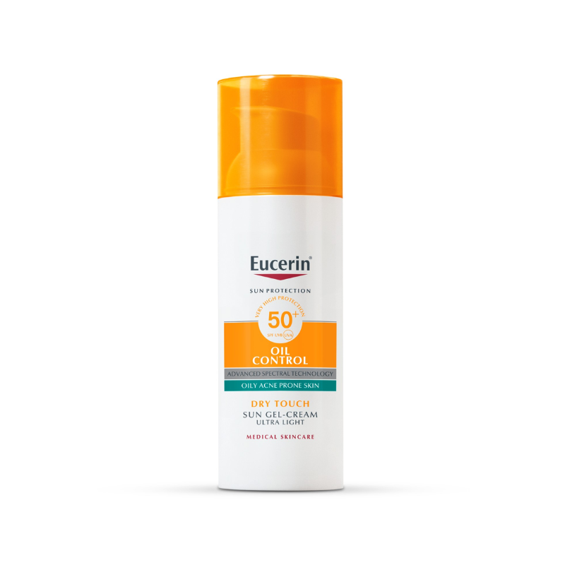 Eucerin слънцезащитен гел-крем за лице за мазна кожа spf 50+ 50мл
