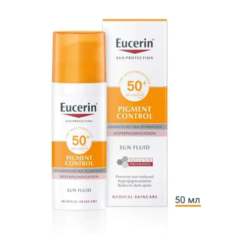 Eucerin pigment control слънцезащитен флуид за лице spf 50+ 50мл
