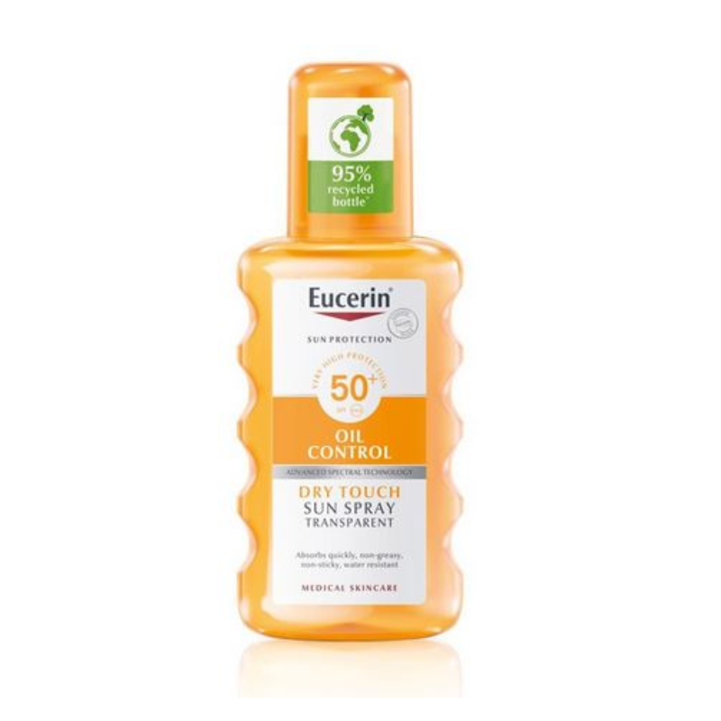 Eucerin oil control прозрачен слънцезащитен спрей spf 50 200мл