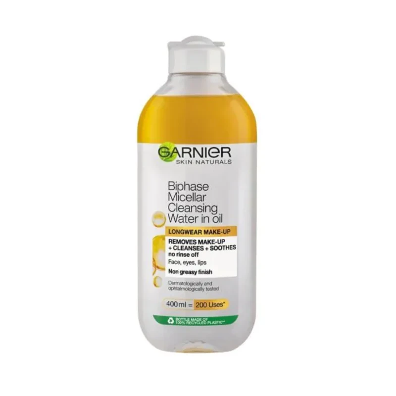 Garnier skin naturals мицеларна вода, обогатена с масла 400мл