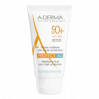 A-derma protect ac матиращ флуид spf50+ за мазна кожа, склонна към акне 40ml