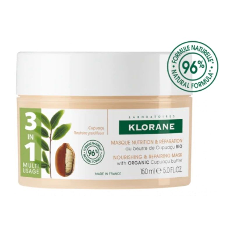 Klorane cupuacu възстановяваща маска за коса 3в1 действия за много суха и увредена коса с органично