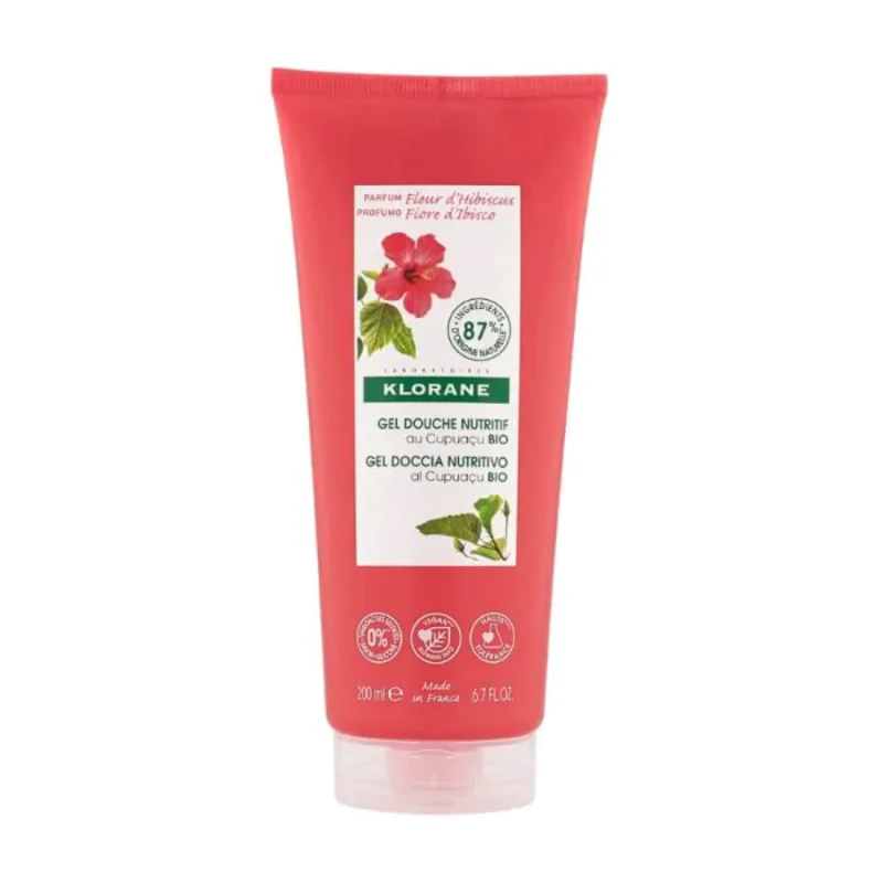 Klorane hibiscus хидратиращ душ-гел с цвят от хибискус 200мл