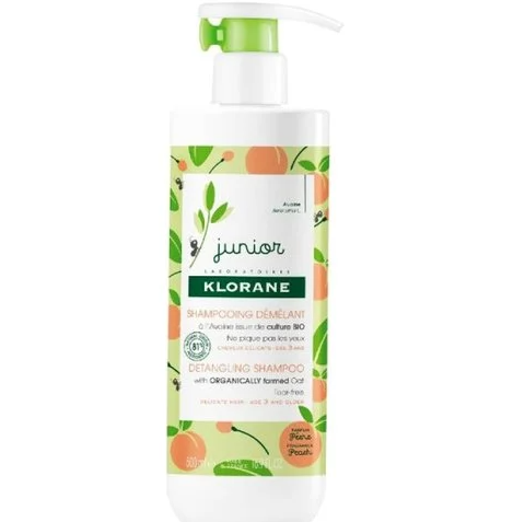 Klorane junior шампоан за коса за разресване с органичен екстракт от овес и аромat на праскова 500мл