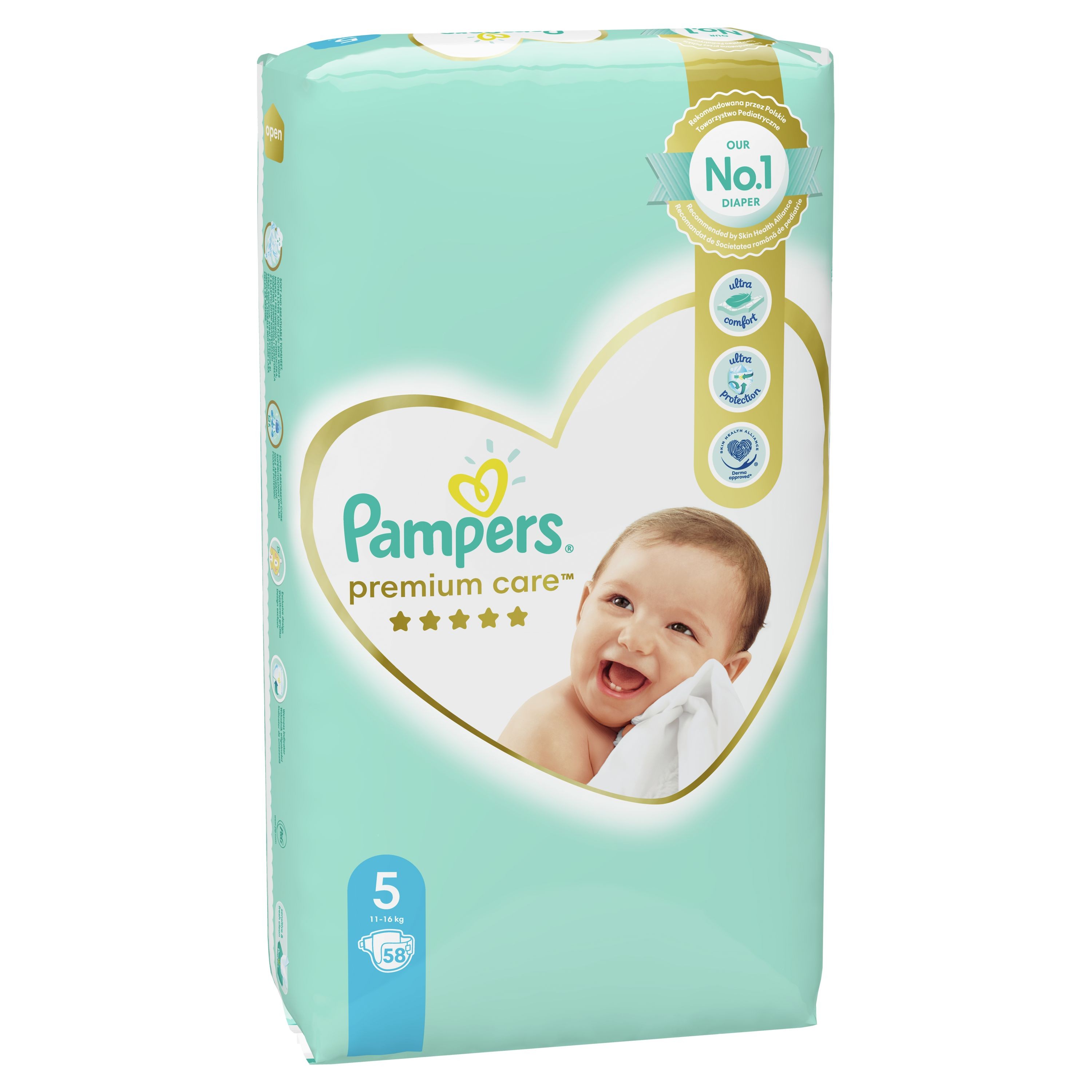 Pampers premium care пелени jp размер 5 /11-16кг./ junior х58