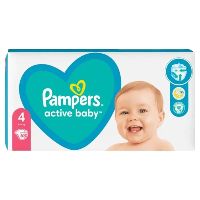 Pampers active baby пелени vpp размер 4 / 9-14кг./ x58