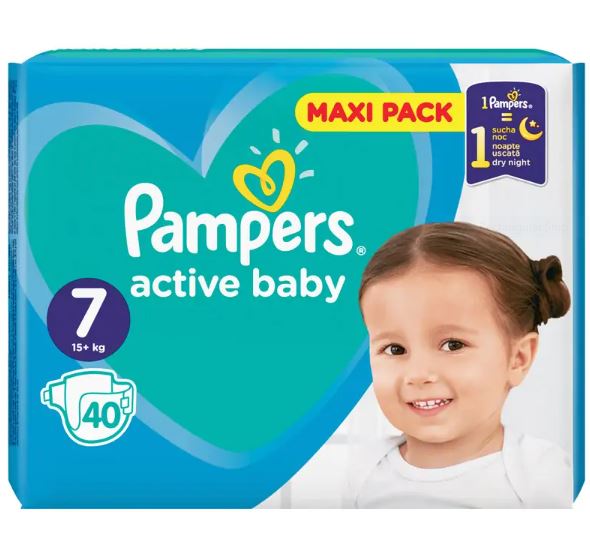 Pampers active baby пелени vpp размер 7 xl / 15+кг./х40