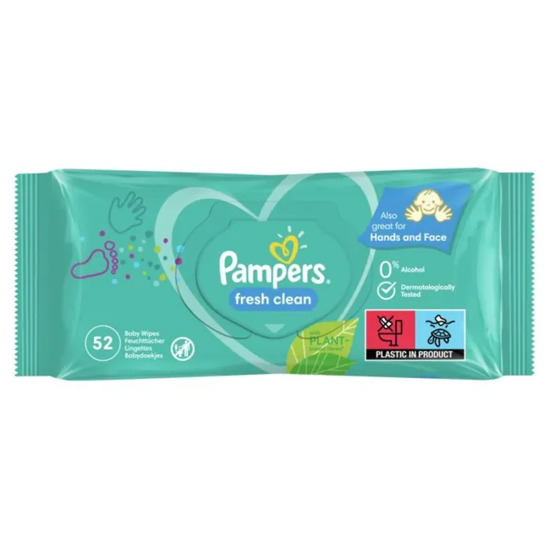 Pampers fresh бебешки мокри кърпички х52