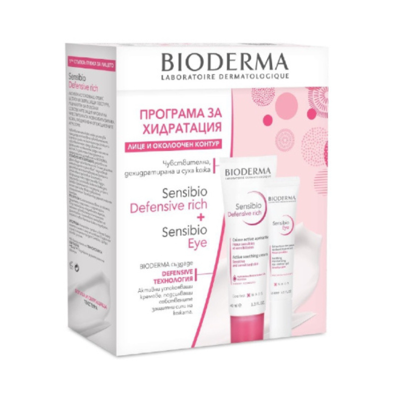 Bioderma promo sensibio defensive rich 40мл.+гел за очи 15мл.