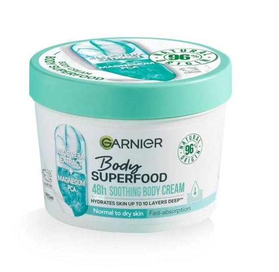 Garnier body superfood крем за тяло за нормално кожа Aloe vera + Magnesium 380мл