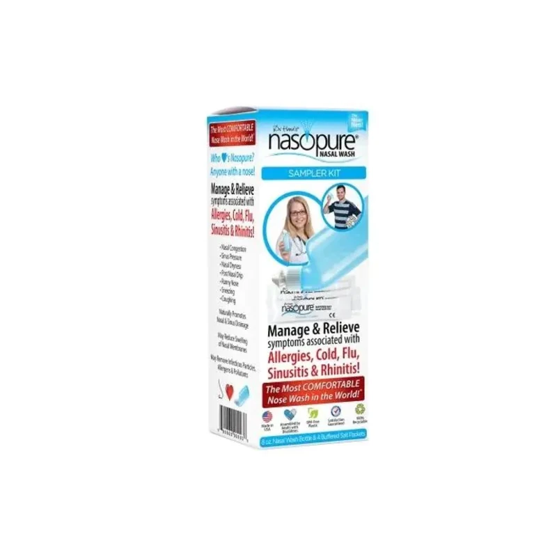 Назопюр комплект за възрастни за носни промивки 236мл+4 сашета