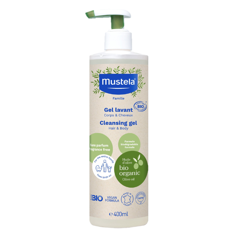 Mustela Organic измиващ гел 400мл