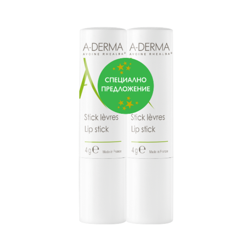 Комплект A-Derma Стик за устни 2х4г