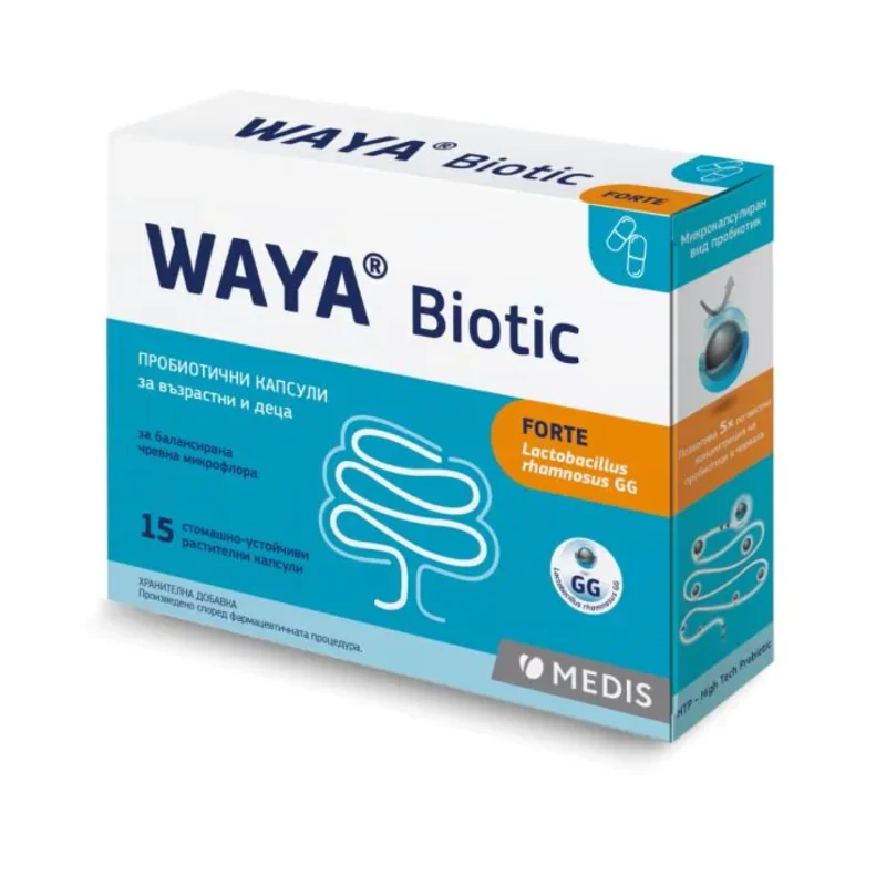 Waya Forte пробиотик капсули за балансирана чревна микрофлора х15