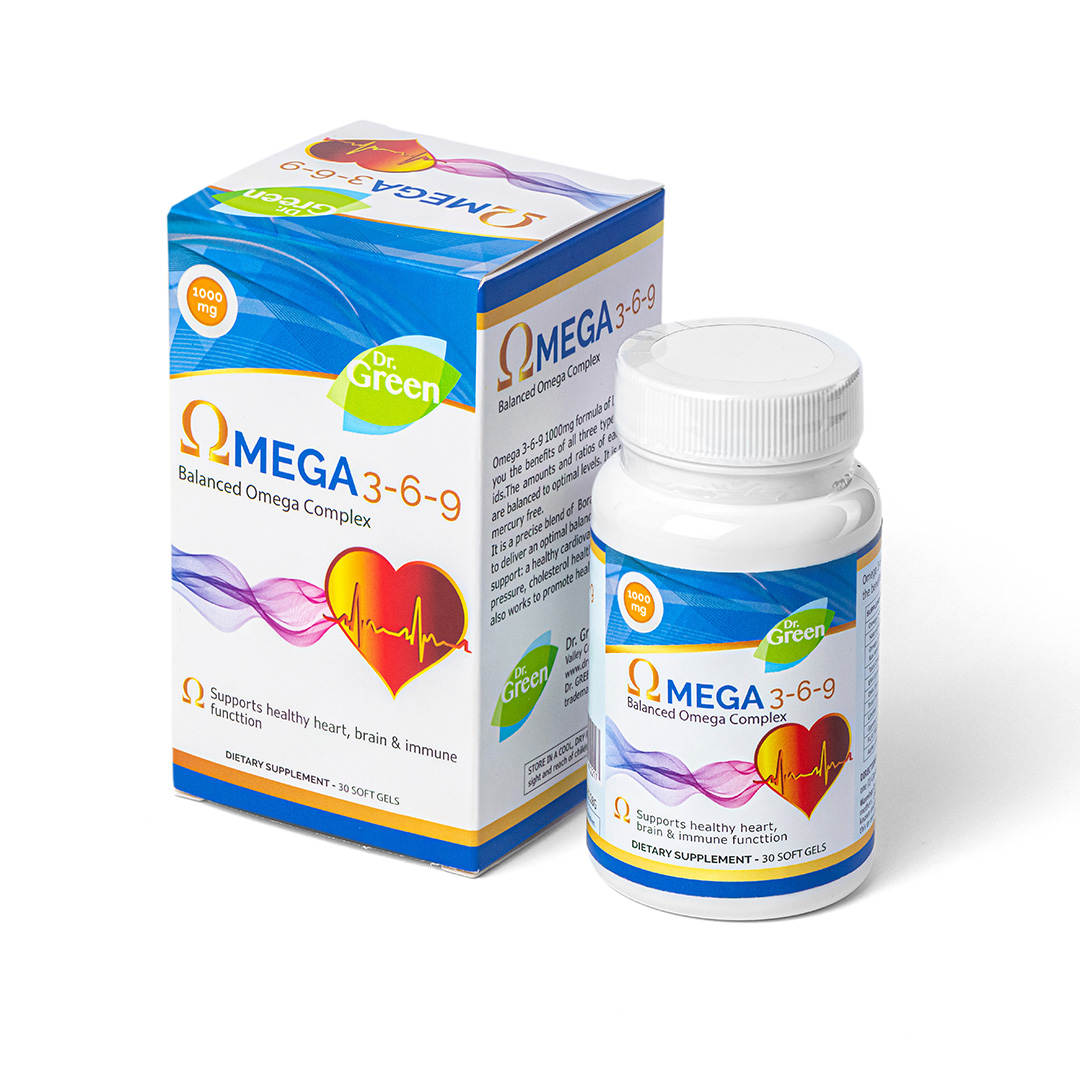 Омега 3-6-9 капсули за сърце, нормални нива на холестерол и триглицериди 1000мг х30 Dr.Green