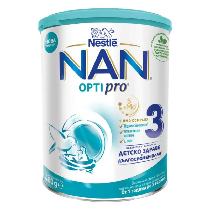 Nestle NAN Optipro 3 HM-O Висококачественa обогатенa млечна напитка на прах 12+ месеца 400г