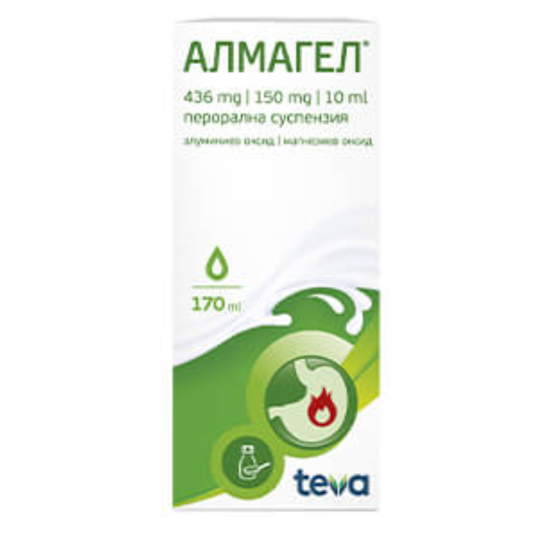 Алмагел суспензия при киселини 170мл Teva