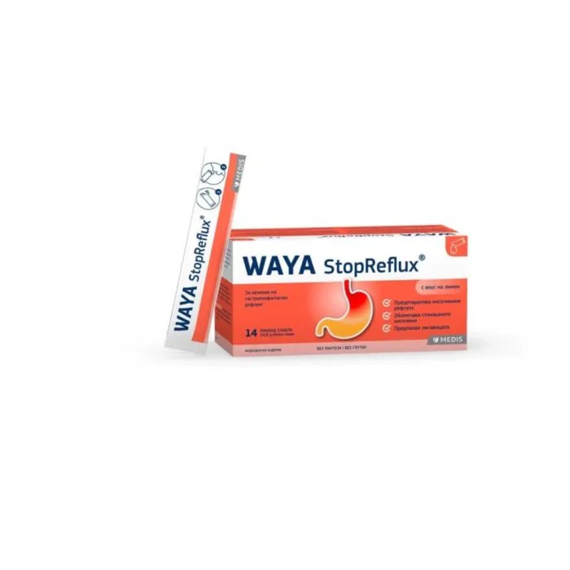 Waya StopReflux За лечение на гастроезофагеален рефлукс х 14 сашета Medis