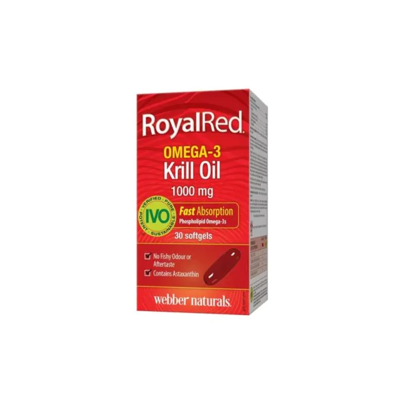 Крил масло Омега-3 софтгел капсули с мощна антиоксидантна активност 100мг х30 Webber Natural