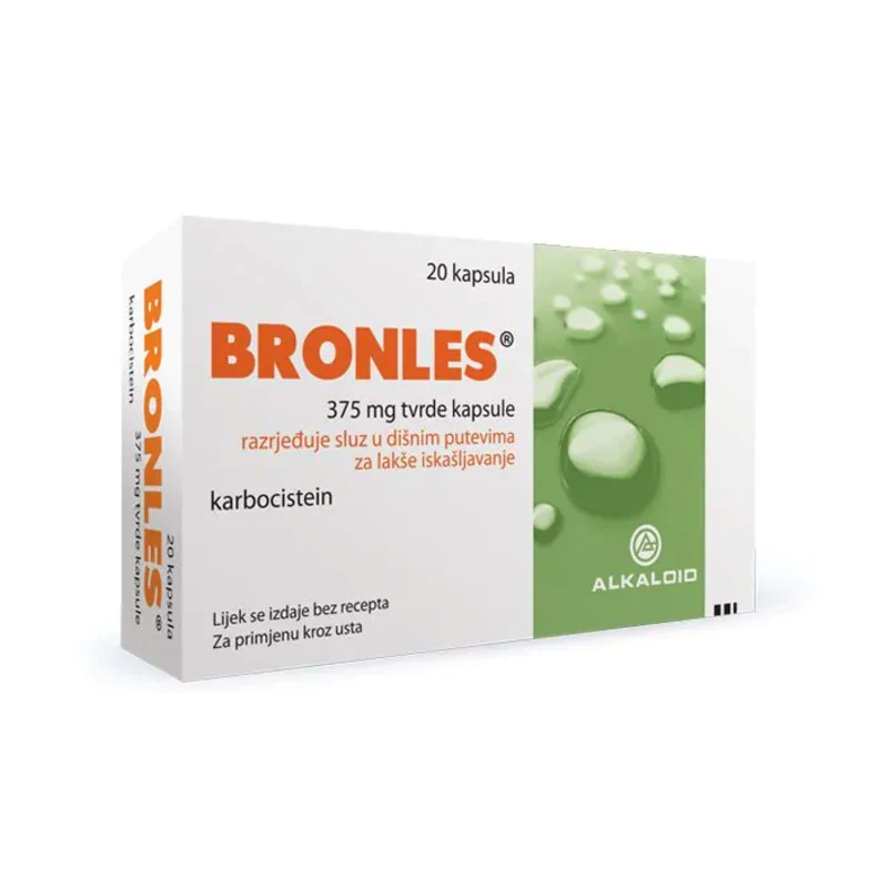 Бронлес капсули за подпомагане на отхрачването 375 мг х20
