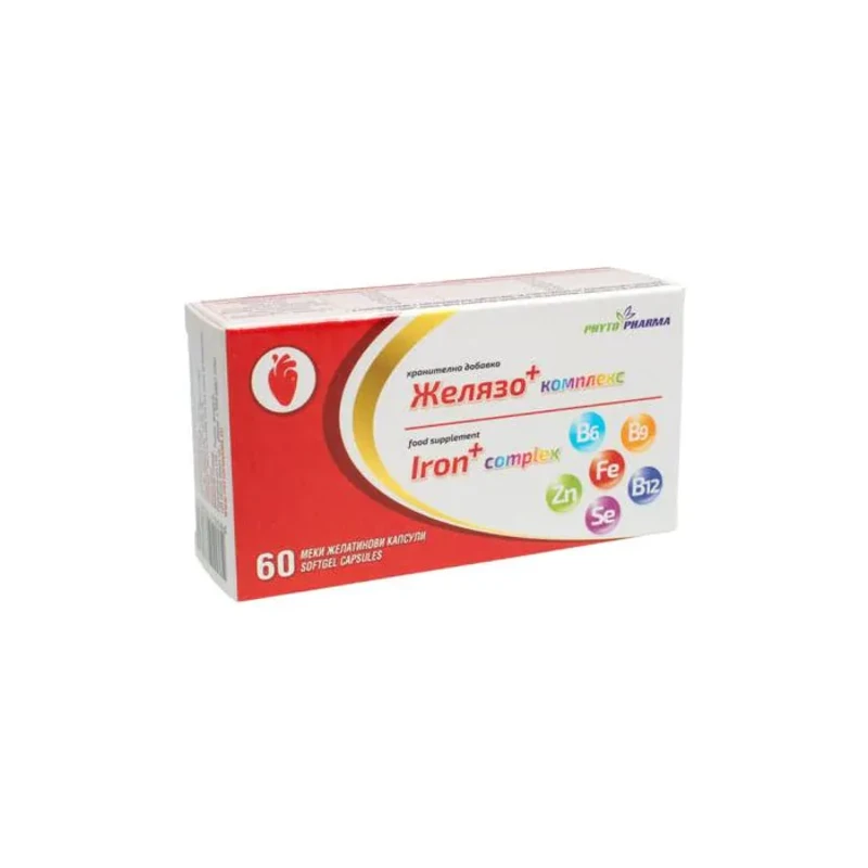 Желязо плюс комплекс капсули образуване на червени кръвни клетки и хемоглобин х60 Phytopharma