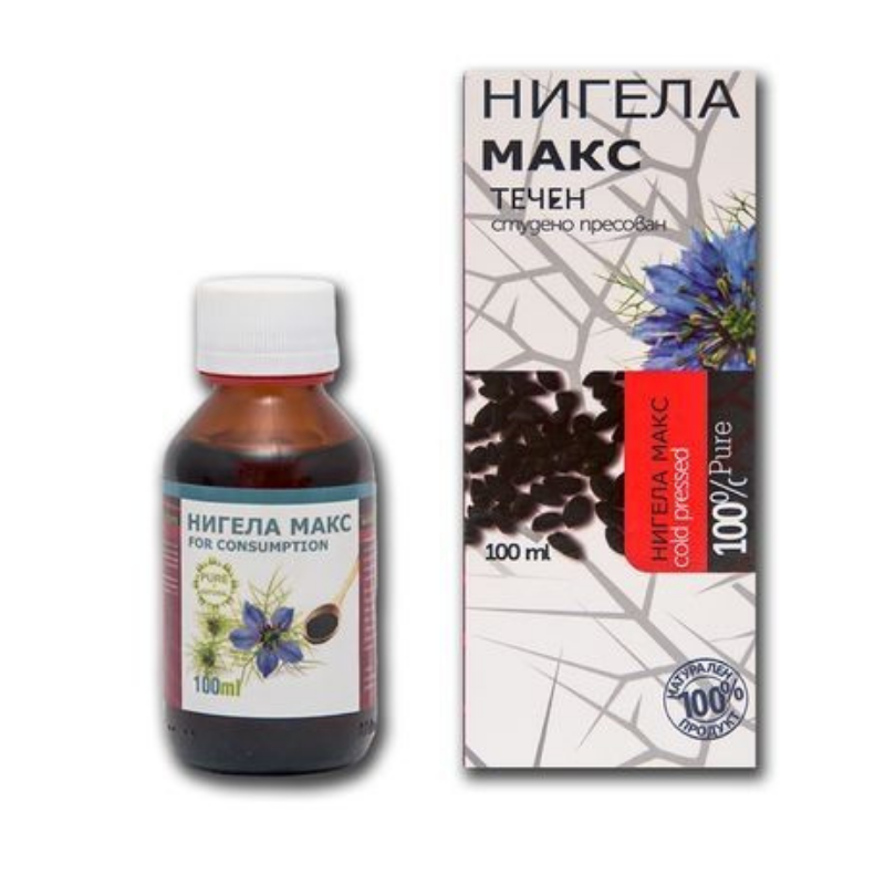 Нигела Макс масло от черен кимион за ендокринна, сърдечно-съдова система 100 мл