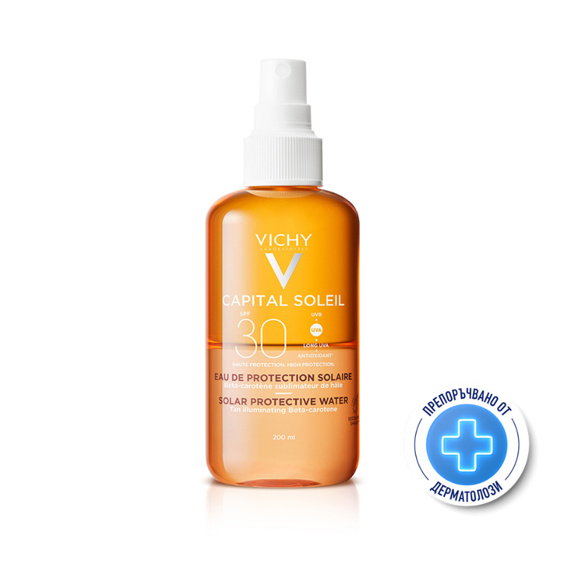 Vichy Soleil SPF 30 вода за лице и тяло за подобряване на тена 200 мл 585217