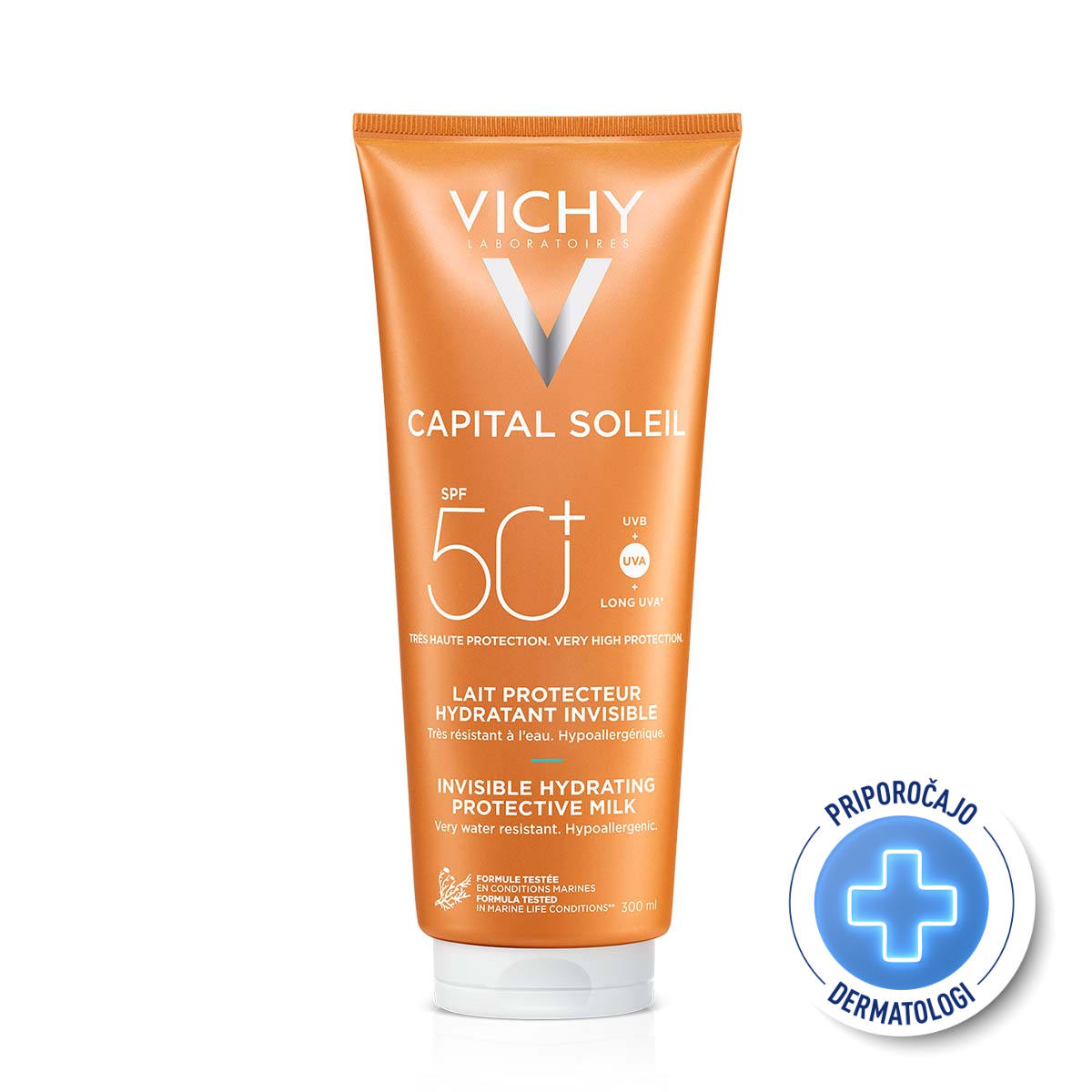Vichy Soleil SPF 50+ мляко за лице и тяло 300 мл 322694 голям формат