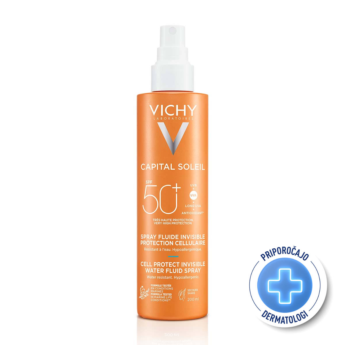 Vichy Soleil SPF 50+ cell protect флуиден спрей за лице и тяло 200 мл 810869