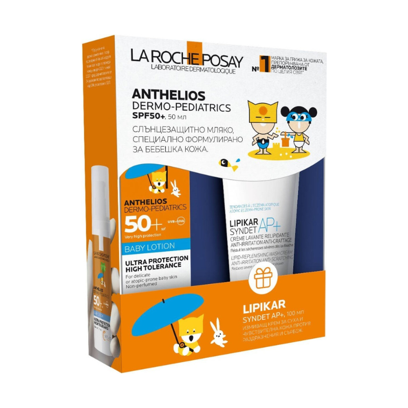 La Roche-Posay Anthelios SPF 50+ baby мляко 50 мл + Lipikar Syndet AP+ 100 мл 007449 промо пакет