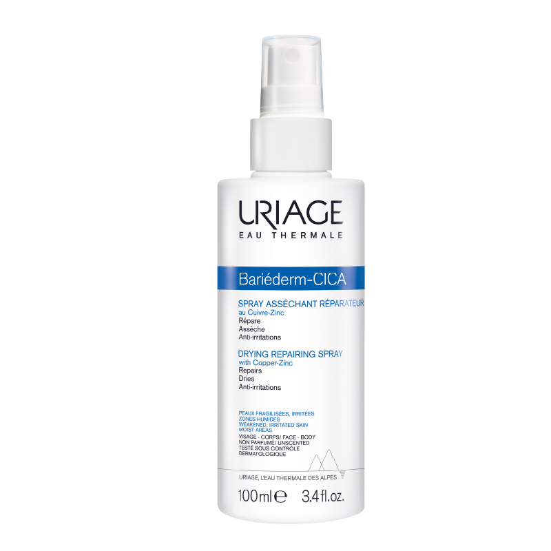 Uriage Bariederm Cica подсушаващ и възстановяващ спрей с Cu и Zn 100 мл
