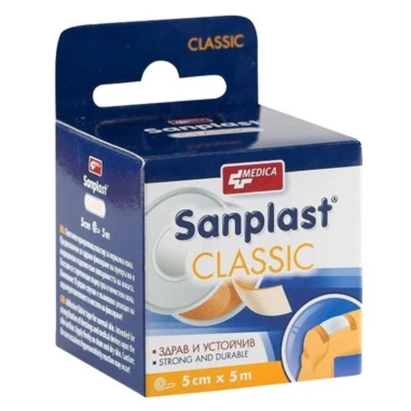 Sanplast Classic пластир със силно залепващо действие 5см./5м.