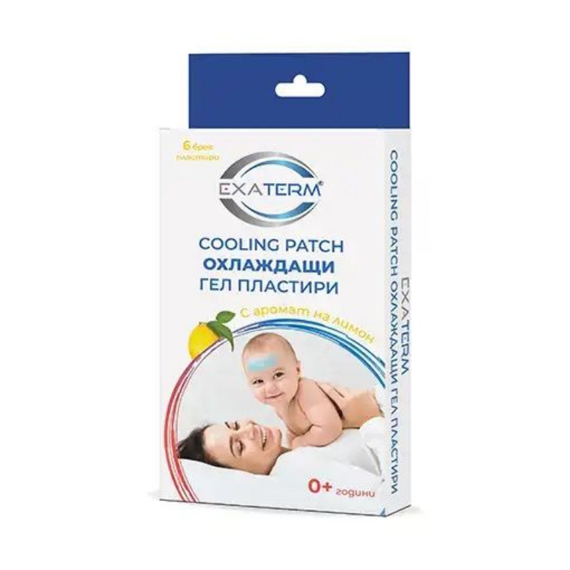 Охлаждащи гел пластири лимон при висока температура, главоболие, мигрена, навяхвания х6