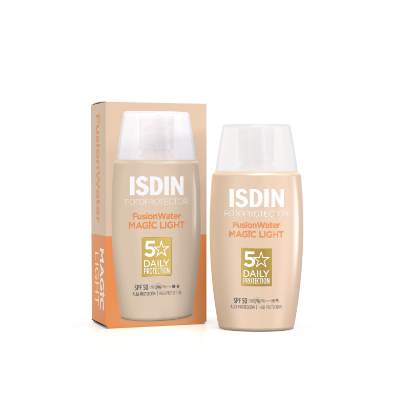 Isdin Fotoprotector Fusion Water Magic light Color Слънцезащитен флуид за лице SPF50 светъл тон 50мл