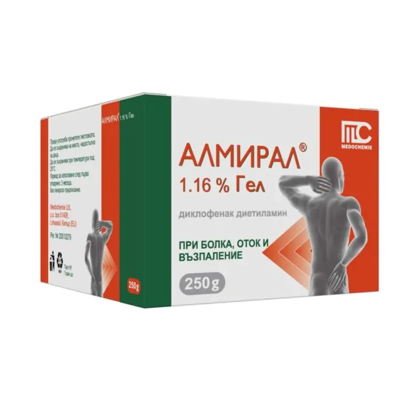 Алмирал гел при болка и възпаление 1,16% 250гр