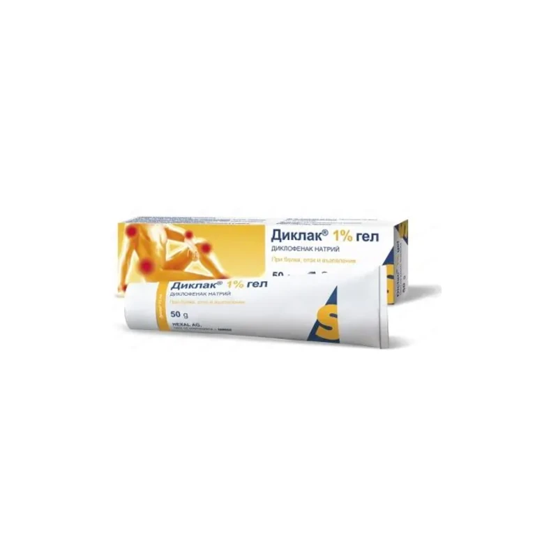 Диклак 1% гел за при болка, оток и възпаление в мускулите и ставите 50гр
