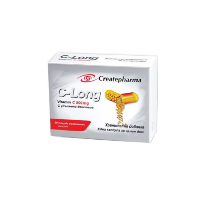 Витамин C -Long капсули с удължено действие за възcтановяването на имyнната сиcтема 500мг х30