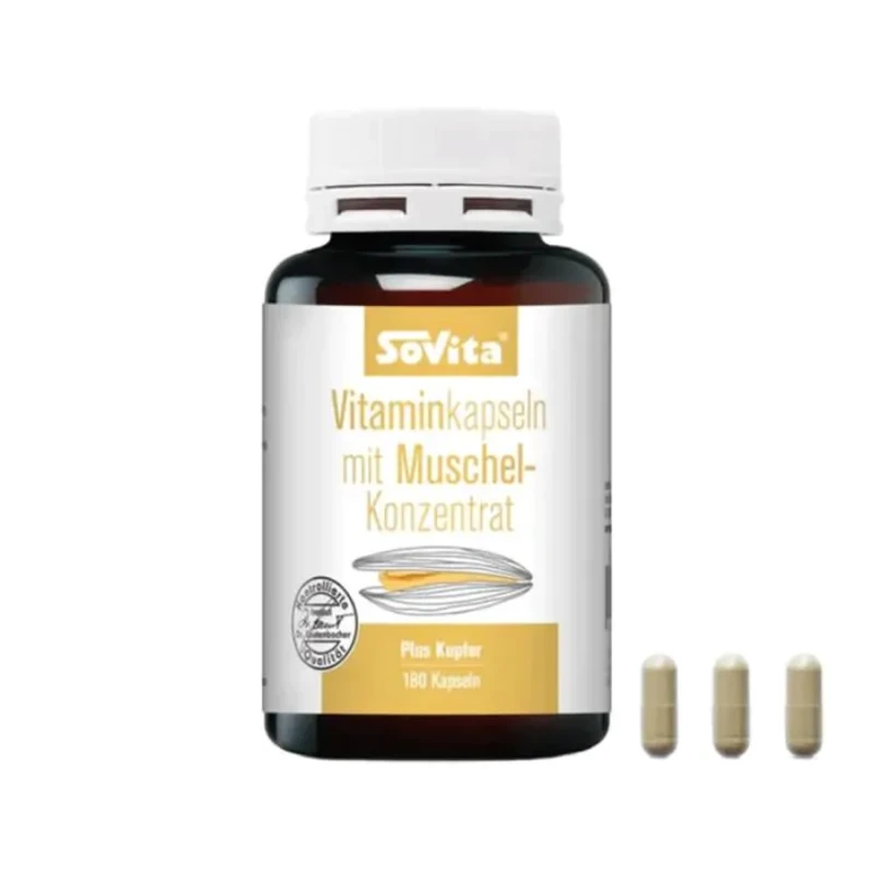 Екстракт от Зеленоуста Мида + Витамини капсули при проблеми в ставите х180