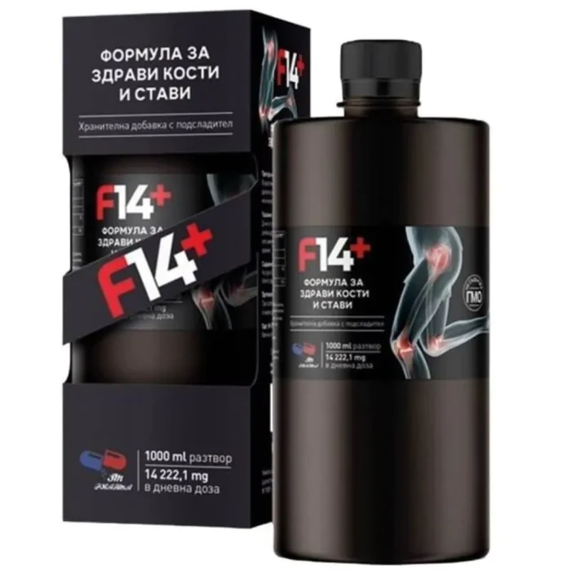 F14 Plus Колаген разтвор в бутилка за здрави стави 1000мл